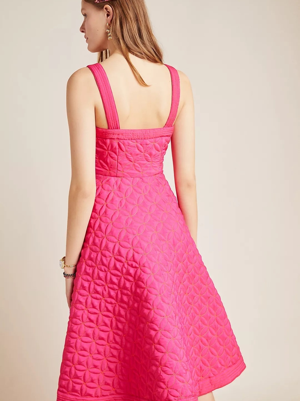 Maeve Hot Pink Quilted A-Line Sundress - Picture 10 of 10